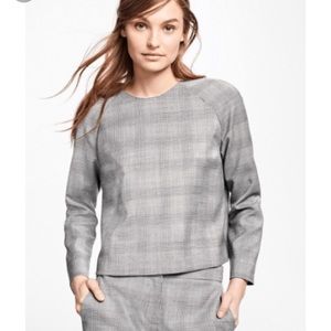 Brooks Brothers glen plaid top